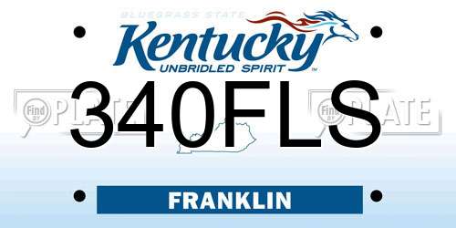 340FLS Kentucky License Plate