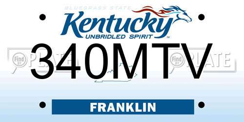 340MTV Kentucky License Plate