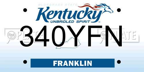 340YFN Kentucky License Plate