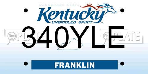 340YLE Kentucky License Plate