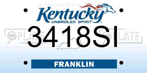 3418SI Kentucky License Plate