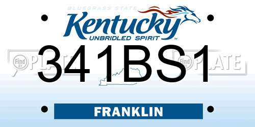 341BS1 Kentucky License Plate