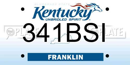 341BSI Kentucky License Plate