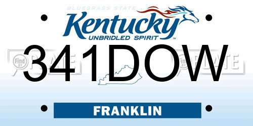 341DOW Kentucky License Plate