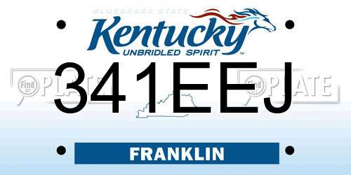 341EEJ Kentucky License Plate