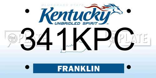 341KPC Kentucky License Plate