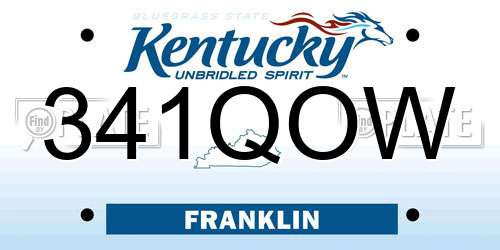 341QOW Kentucky License Plate