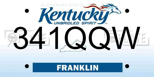 341QQW Kentucky License Plate