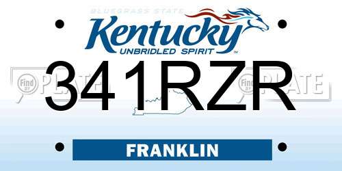 341RZR Kentucky License Plate