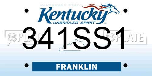 341SS1 Kentucky License Plate