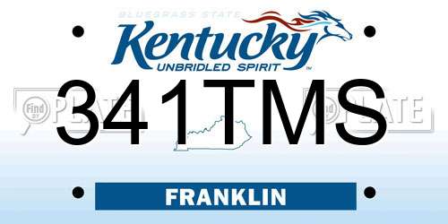 341TMS Kentucky License Plate