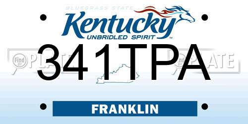 341TPA Kentucky License Plate