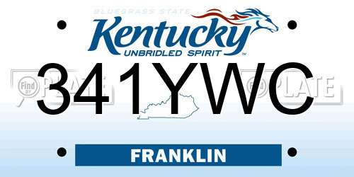 341YWC Kentucky License Plate