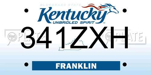 341ZXH Kentucky License Plate