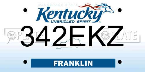 342EKZ Kentucky License Plate