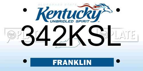 342KSL Kentucky License Plate