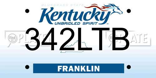 342LTB Kentucky License Plate