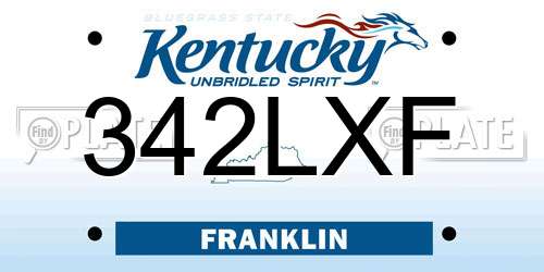 342LXF Kentucky License Plate