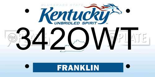 342OWT Kentucky License Plate