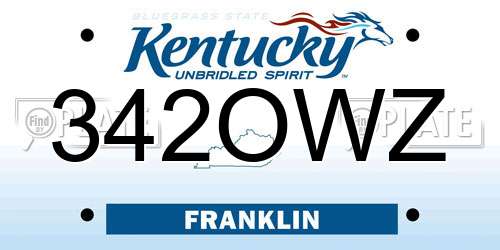 342OWZ Kentucky License Plate
