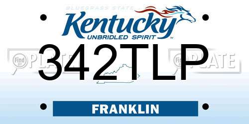342TLP Kentucky License Plate