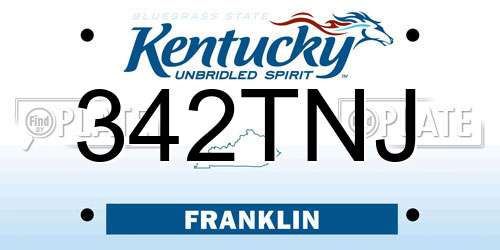342TNJ Kentucky License Plate
