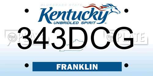 343DCG Kentucky License Plate