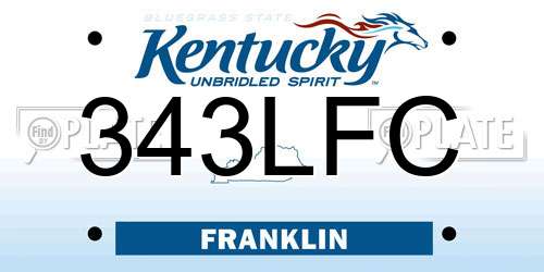 343LFC Kentucky License Plate