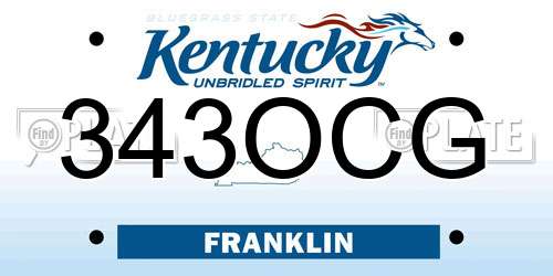 343OCG Kentucky License Plate