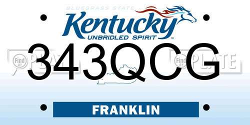 343QCG Kentucky License Plate