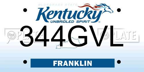 344GVL Kentucky License Plate