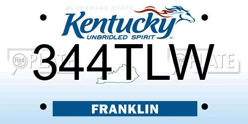 344TLW Kentucky License Plate