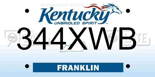 344XWB Kentucky License Plate