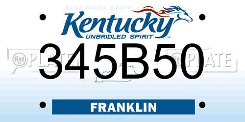 345B50 Kentucky License Plate