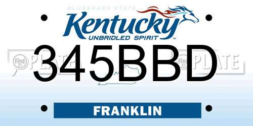 345BBD Kentucky License Plate
