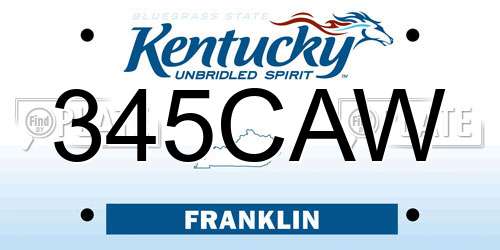 345CAW Kentucky License Plate