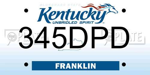 345DPD Kentucky License Plate