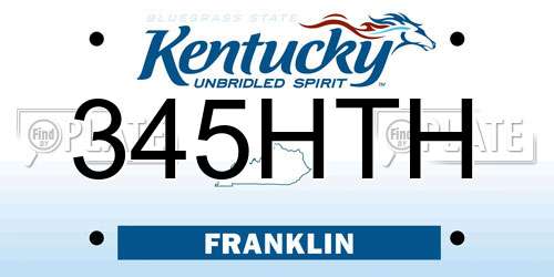 345HTH Kentucky License Plate