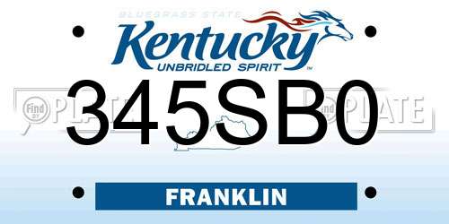 345SB0 Kentucky License Plate
