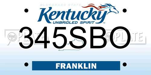345SBO Kentucky License Plate