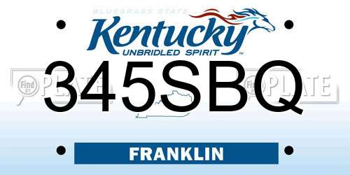 345SBQ Kentucky License Plate