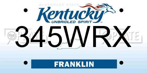 345WRX Kentucky License Plate