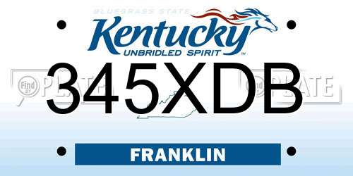 345XDB Kentucky License Plate
