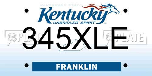 345XLE Kentucky License Plate