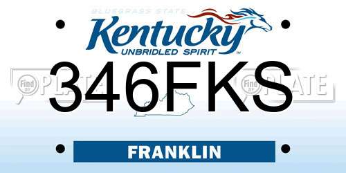 346FKS Kentucky License Plate