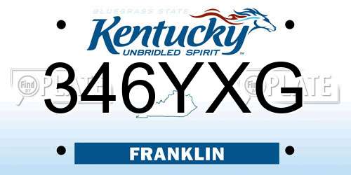 346YXG Kentucky License Plate