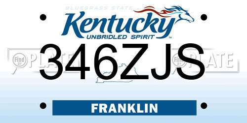 346ZJS Kentucky License Plate
