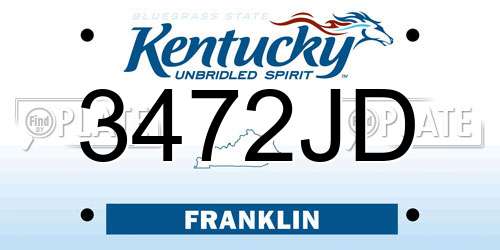 3472JD Kentucky License Plate