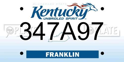 347A97 Kentucky License Plate