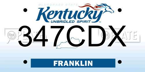 347CDX Kentucky License Plate